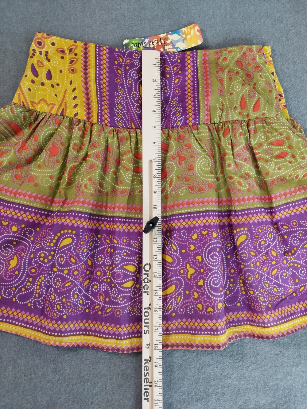 NWT Funky People Boho Paisley Cotton Mini Skirt Festival M - Picture 6 of 11